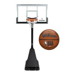 Set to Basketball Portable Stand OneTeam + Wilson NBA DRV Plus Outdoor Ball