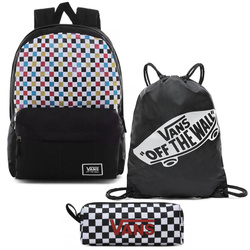 Vans Glitter Check Realm Backpack - VN0A48HGUX9 + Benched Bag + Pencil Pouch