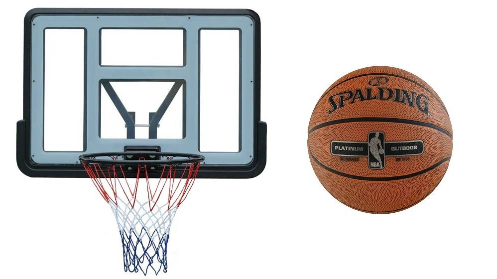 Basketball set Spartan Wall Mounted Backboard + Spalding NBA Platinum |  Trainingshilfen basketball Zubehör | Sklep koszykarski