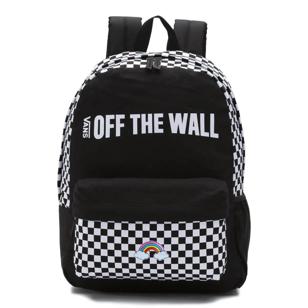 vans rainbow checkerboard realm backpack