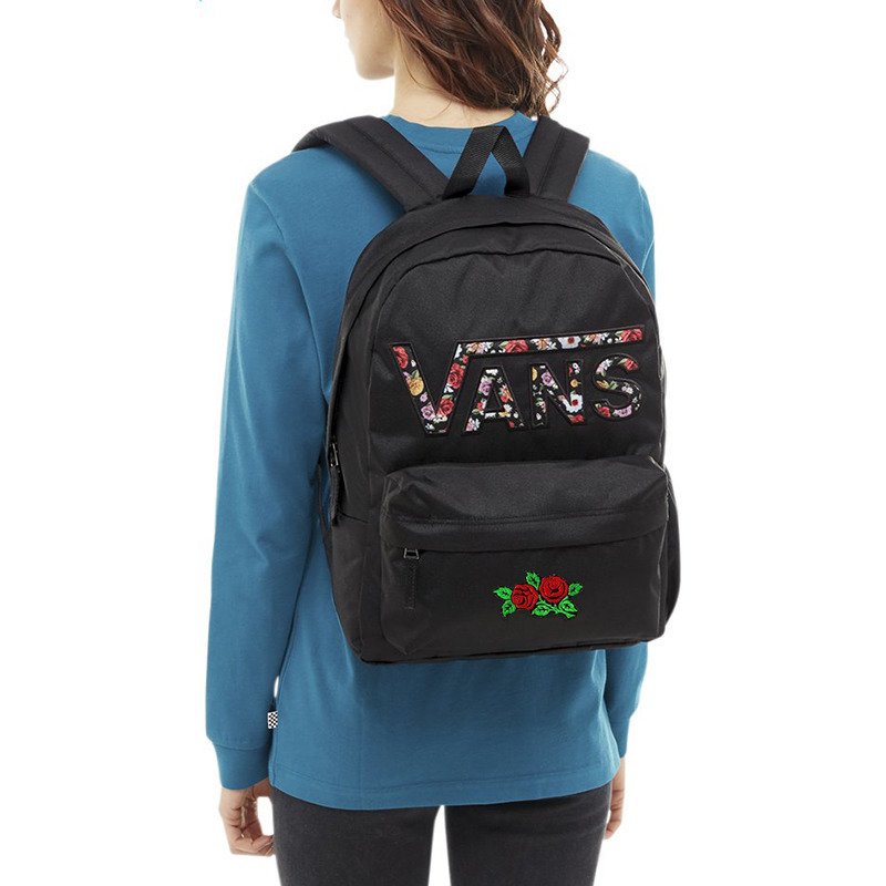 vans realm backpack dark floral