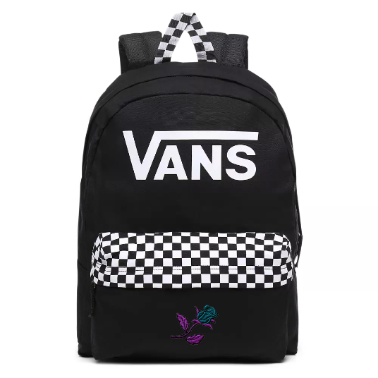 vans backpack with roses