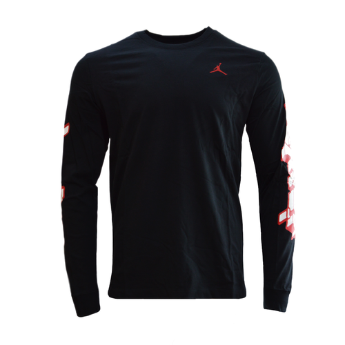 Air Jordan Brand Men's Long-Sleeve T-Shirt Black/Gym Red - FN5976-010