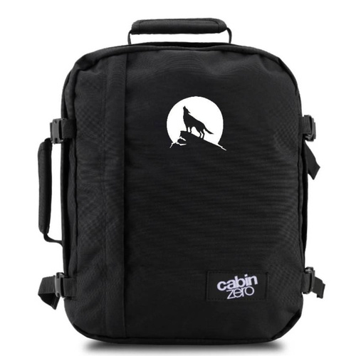 CabinZero Classic 2w1 28L Backpack black + Custom Wolf