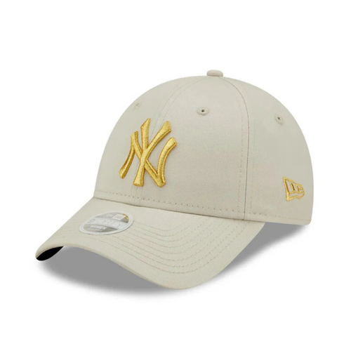 New Era 9FORTY MLB NY New York Yankees Metallic Logo Cream Adjustable Cap - 60222491