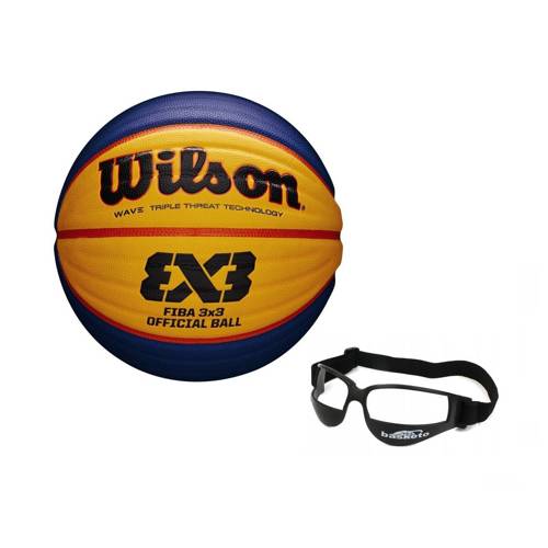 Set of Wilson Official 3x3 FIBA Basketball + Dribble Specs No Look Basketball Eye Glass Goggles