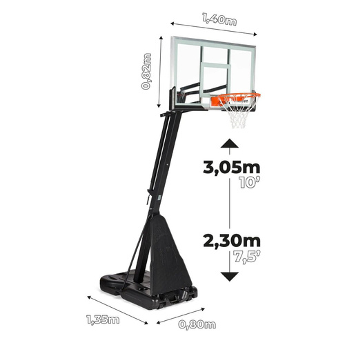 Set to Basketball Portable Stand OneTeam + Wilson NBA DRV Plus Outdoor Ball