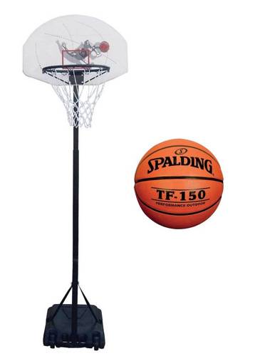 Spartan Portable Basketball Stand - 1179 + Spalding Basketball TF-150