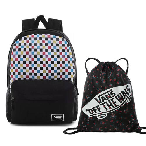 Vans Glitter Check Realm Backpack - VN0A48HGUX9 + Benched Bag