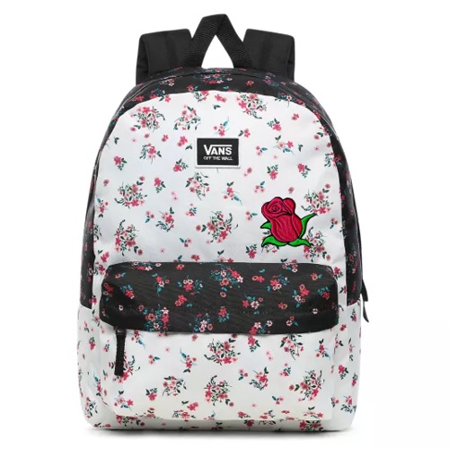 Vans Realm Classic Beauty Floral Patchwork Backpack Custom Rose