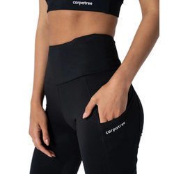 Damen Sport Leggings Carpatree Hohe Taille Schwarz Libra mit Taschen