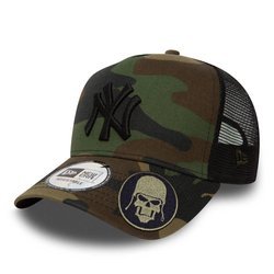 New Era New York Yankees Clean A Frame Trucker Kappe Custom Army Skull