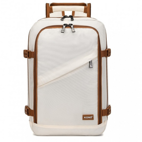 KONO Expander backpack travel bag for airplane work 20l White