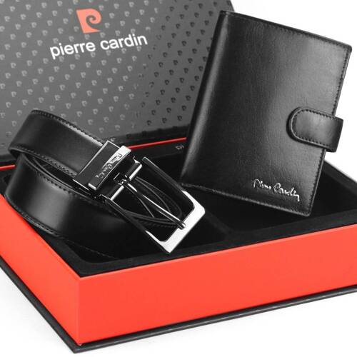 Pierre Cardin Gift Set Wallet + Belt 120cm ZG-EX-06