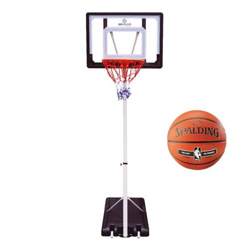 Spartan Portable Basketball Stand - 1158 + Spalding NBA Silver