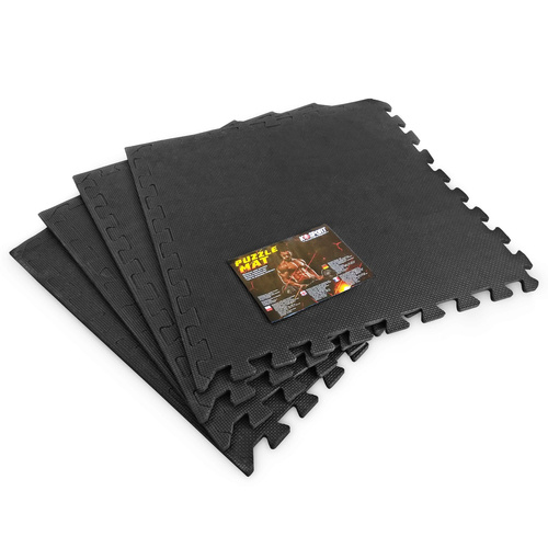 Training mat puzzle for exercises and equipment black K-SPORT