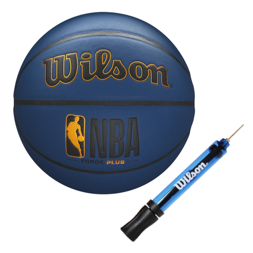 Wilson NBA FORGE Plus Navy Indoor / Outdoor Basketball + Ball Pump WILSON