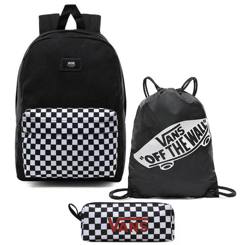 VANS New Skool Checkerboard Zaino -VN0002TL2OB + Pencil Pouch + Benched Bag