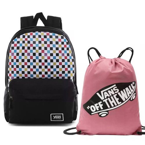 Vans Glitter Check Realm Backpack - VN0A48HGUX9 + Benched Bag