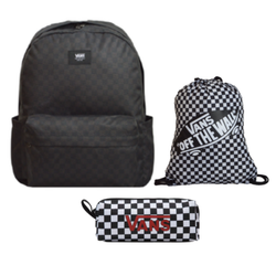 Vans Old Skool H2O Check Backpack Black/Charcoal VN0A5KI1BA51+Vans Benched Bag+Pencil Pouch Vans