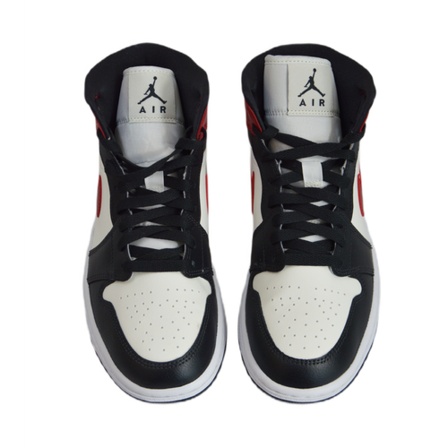 Męskie buty sportowe sneakersy Air Jordan 1 Mid Black Gym Red - BQ6472-160