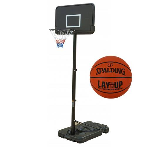 Basketball set Black 305 cm + Spalding LAYUP outdoor