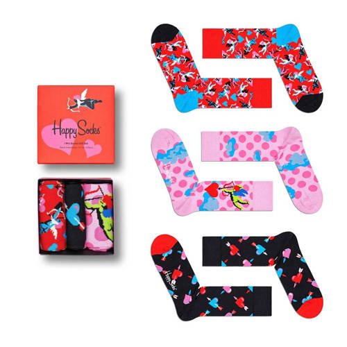 Happy Socks 3-pak I Love You Calze - XLOV08-4400