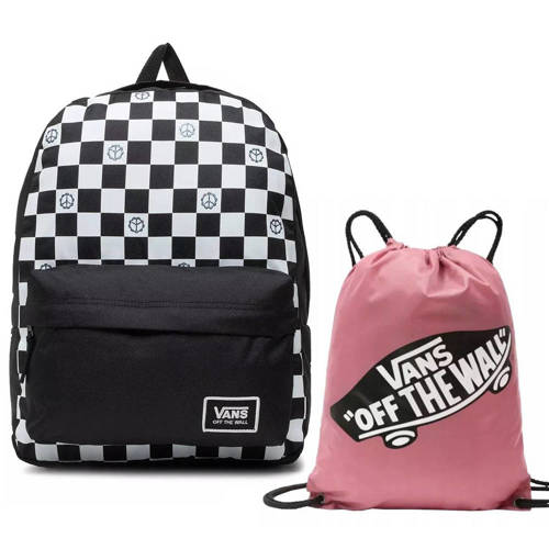 VANS Glitter Check Backpack - VN0A48HGXZG + Benched Bag