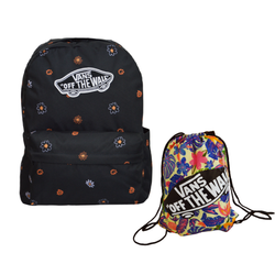 Plecak szkolny miejski Vans Old Skool Classic Backpack Black Kwiatki VN000H4YCYW1 + Worek Vans