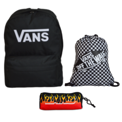 Plecak szkolny miejski Vans Old Skool Print Backpack Black VN000H50BLK1 + Worek + Piórnik