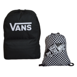 Plecak szkolny miejski Vans Old Skool Print Backpack Black VN000H50BLK1 + Worek Vans Benched Bag 