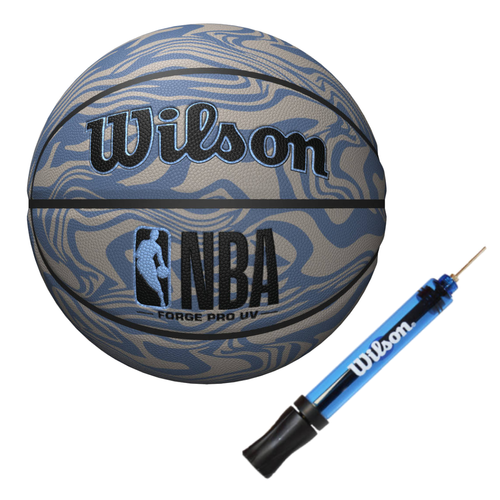 Piłka do Kosza Wilson NBA Forge Pro UV r7 + Pompka do piłki WILSON BSKT