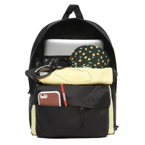 Plecak szkolny Vans Realm Golden Haze-Black + Worek Torba Benched Bag 