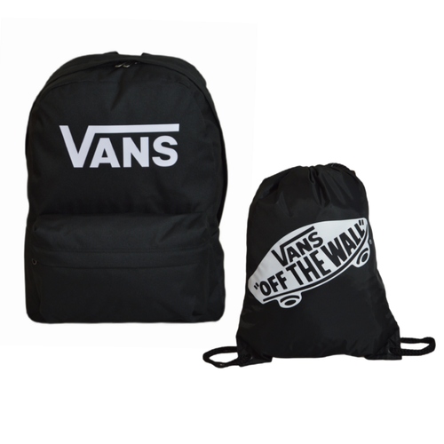 Plecak szkolny miejski Vans Old Skool Print Backpack Black VN000H50BLK1 + Worek VANS Benched Bag