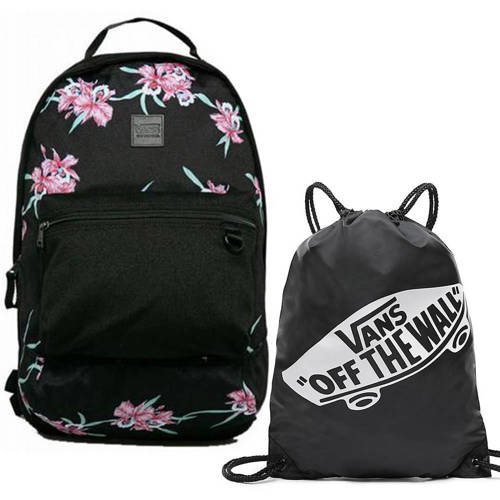 Plecak szkolny młodzieżowy Vans Turbon Backpack w kwiaty + worek OTW