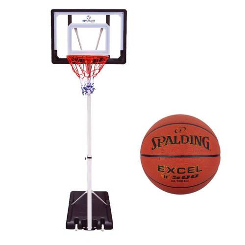 Zestaw kosz do koszykówki mobilny regulowany 210-260 cm + Piłka Spalding